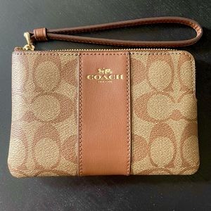 SOLD on Mercari —  Coach Corner Zip Wristlet In Signature Canvas